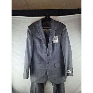TAILORED FIT Jos A. Bank Men's Brown Plaid Wool Suit 38 X32